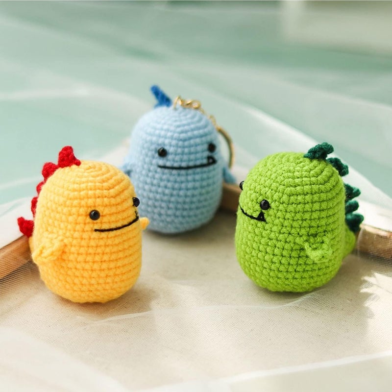 ArtBee Crochet Kits for Beginners Set of 3 Dinosaurs Knitting Kit Crochet Starter Kit for Beginners Adults with Yarn Hook Needle StepbyStep Video Tutorials - Image 5