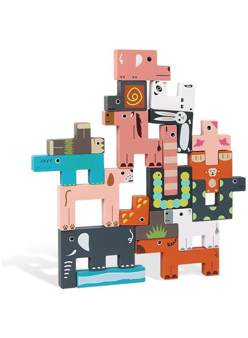 VUCATIN Montessori Wooden Puzzle Toy for Kids Block Puzzle Brain Teasers Toy Tangram Russian Block Game STEM Kids Educational Gift (Animals) - Image 5