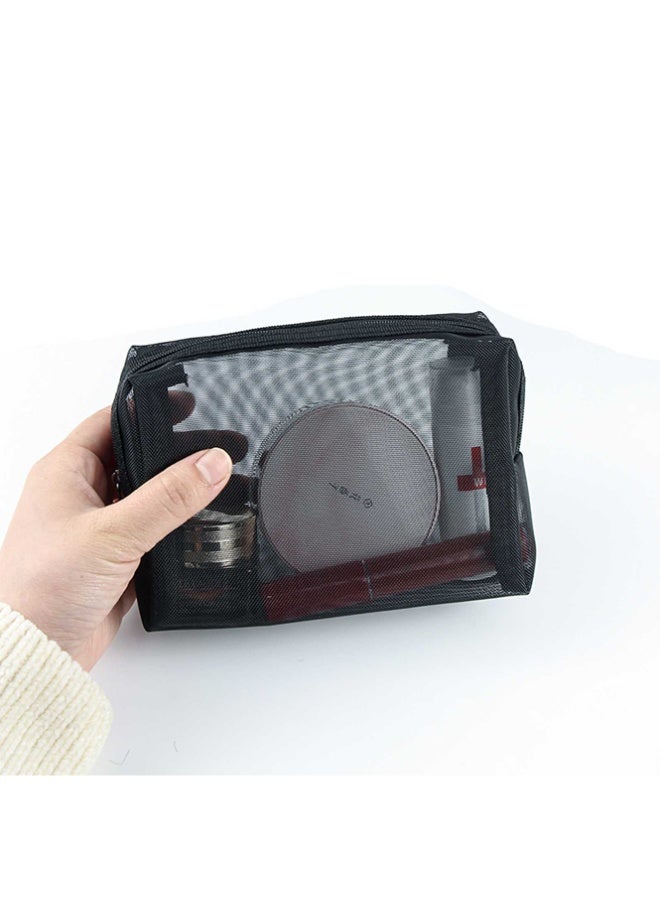 QINGYAN 3-Piece Clear Makeup Bags - Different Sizes Travel Toiletry Bags, Makeup Bags Carry On Toiletry Bags Multiple sizes to suit all your needs  (Black) - Image 3