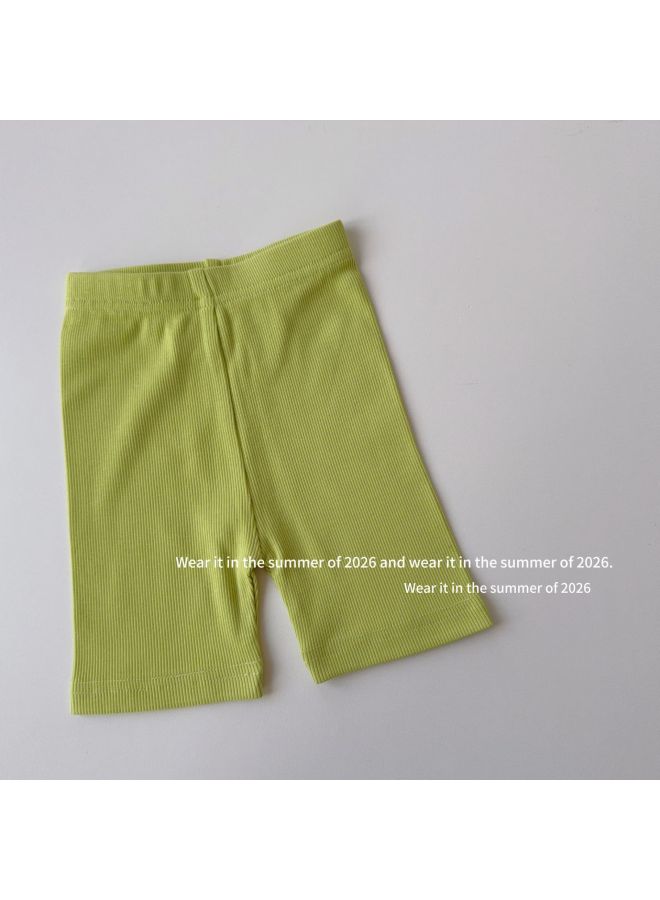 [cycling Pants]  New Children's Elastic Cycling Pants Thin Shorts For Boys And Girls Base Layer Five-point Pants