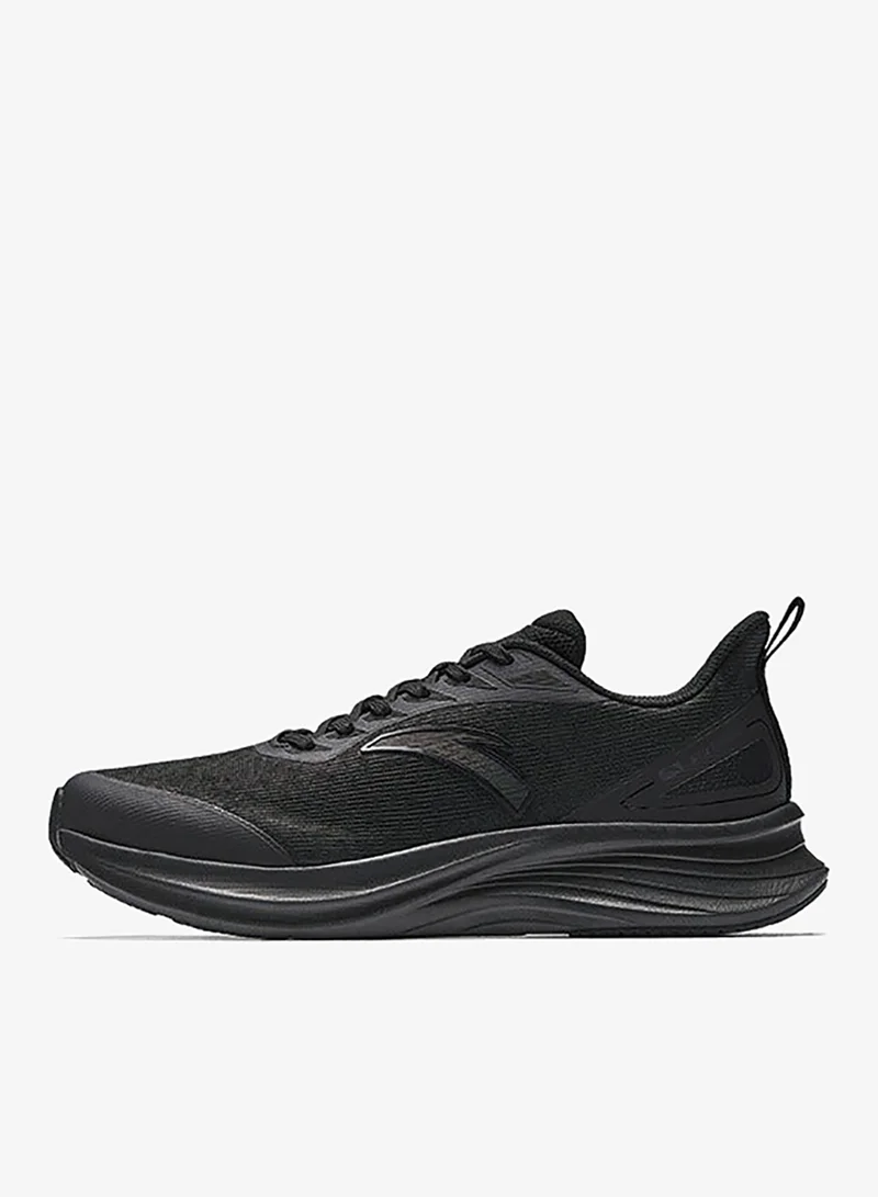 ANTA Lightweight Shock-Absorbing Running Shoes 2025 New Arrival Abrasion Resistant Non-Slip Plaid Sports Running Shoes Black