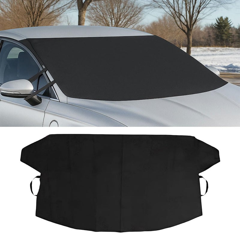UHANBUT Car Front Windshield Snow Ice Cover, Oxford Waterproof Auto Sun Shade, 74'' Ã— 66'' Vehicle Windproof Protect Cover, Winter Frost Automotive Exterior Accessories for SUV, Sedan, Truck (Front) - Image 1