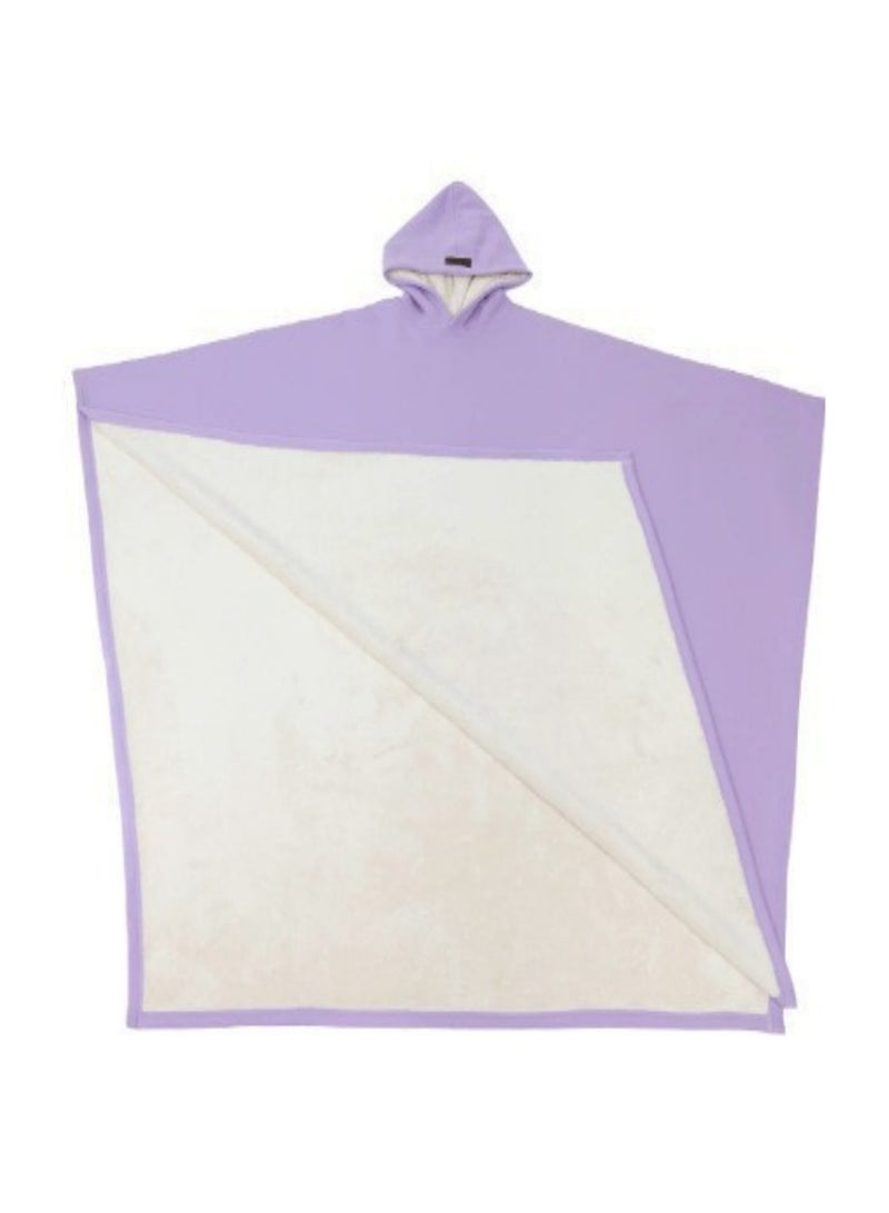 Thickened Flannel Warm Shawl Blanket, Oversized Long Sleeve Hoodie,Suitable forHome and Office Use, Unisex—Light Purple - Image 1