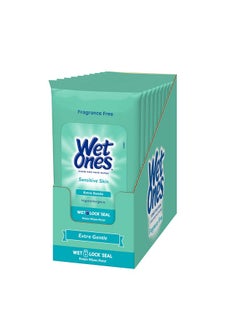 Wet Ones Wet Ones Hand Wipes, Sensitive Skin Wipes | Travel Wipes Case, Hand and Face Wipes | 20 ct. Travel Size Wipes (10 pack)  - Image 1