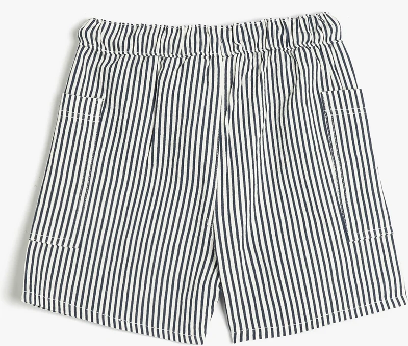 كوتون Cotton Shorts Tie Waist Elastic Pocket Cotton