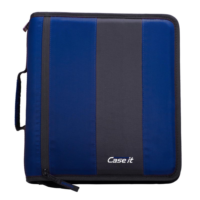 Case it Case-It The Classic Zipper Binder - 2 Inch O-Rings - Multiple Pockets - 350 Sheet Capacity - Comes with Shoulder Strap - Midnight Blue D-251 - Image 1