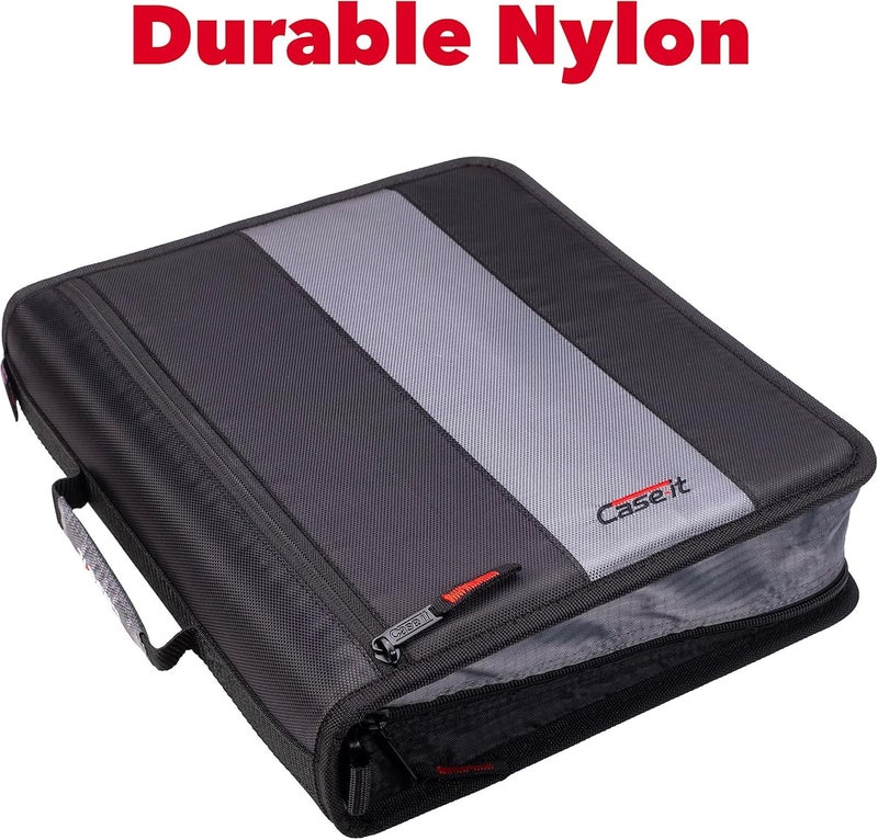 Case it Case-It The Classic Zipper Binder - 2 Inch O-Rings - Multiple Pockets - 350 Sheet Capacity - Comes with Shoulder Strap - Midnight Blue D-251 - Image 4
