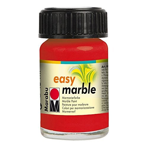 Marabu Easy Marble Paint - Cherry Red - Hydro Dipping Paint for Tumblers, Ceramic, Paper, Glass, and More - 15ml Bottle - Image 1