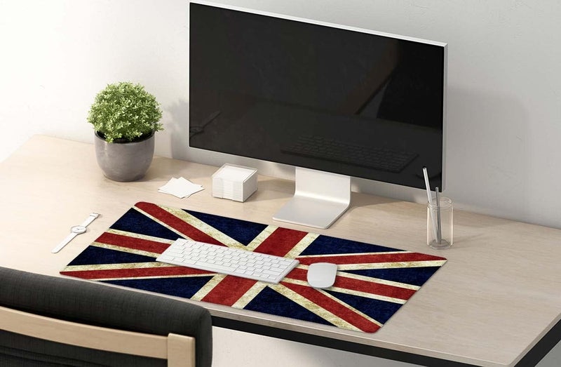 SSOIU Extended Gaming Mouse Pad (35.5x15.7 in), Large Non-Slip Rubber Base Mousepad with Stitched Edges, Waterproof Keyboard Mouse Mat Desk Pad for Work, Game, Office, Home - Flag of England - Image 5