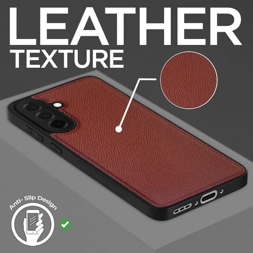 Casotec Back Cover | Premium PU Leather | Full Camera Protection, Raised Edges, Soft-Touch Finish | Slim & Durable Protective Cover for Samsung Galaxy A36 5G (Brown) - Image 5