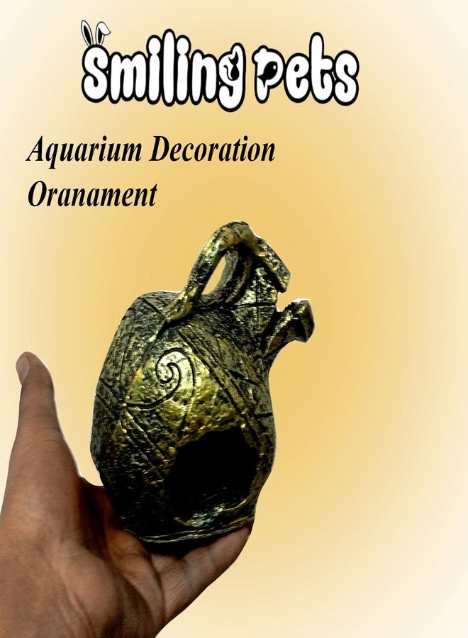 Smiling Pets Aquarium Decorations - Fish Tank cave Decorative Accessories Resin Classical Broken Pot Spacious Hiding Place for Betta Fish, Shrimp, Cichlid - Image 4