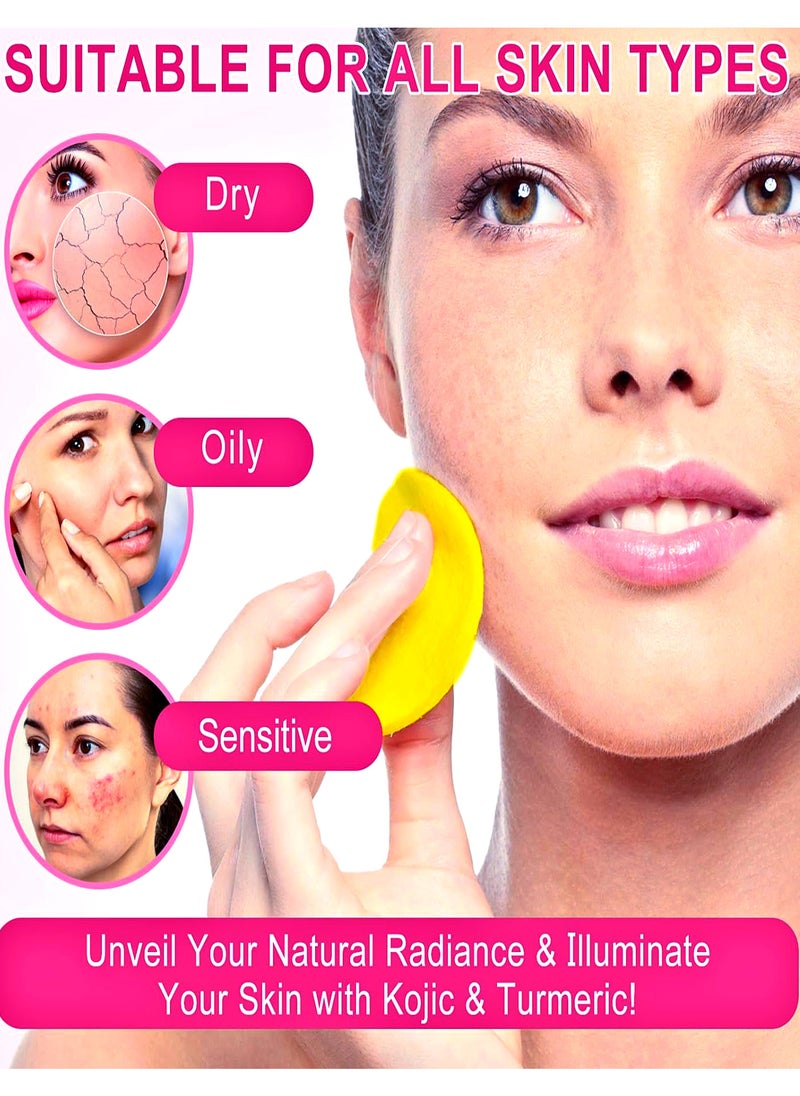 ALIVER - 60 Pcs Kojic Acid & Turmeric Cleansing Pads 60 PCS For Dark Spots Turmeric Kojic Acid Cleansing Pads Helps Balance Skin Oil and Water Fade Spot Remove Excess Keratin Clean Oil Refines Pores Turmeric Cleansing Pads - Image 1