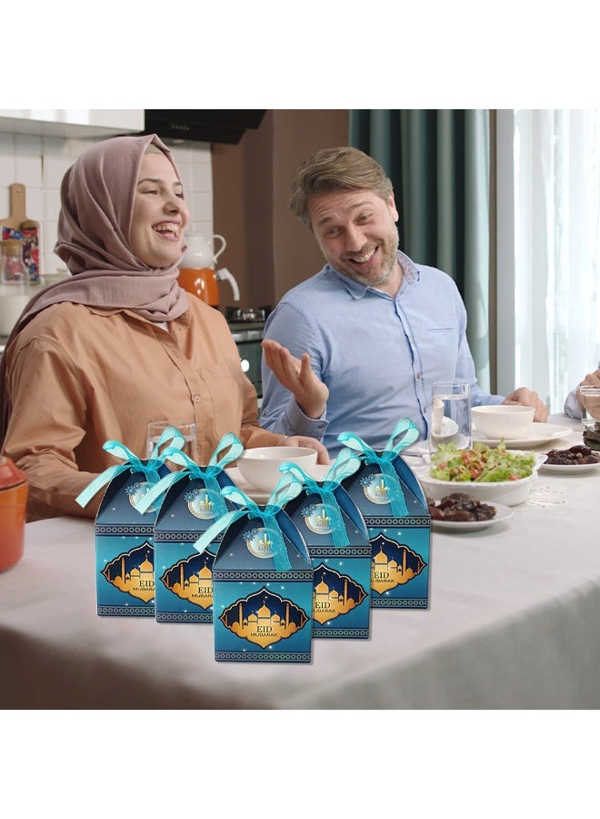 10 Pcs Eid al-Fitr candy box set, Ramadan gift castle box, with ribbon, Muslim party favors, thank-you gifts, suitable for Eid al-Fitr, Islamic parties, birthday decorations - Image 5