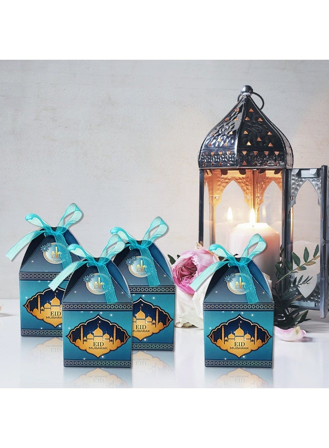 10 Pcs Eid al-Fitr candy box set, Ramadan gift castle box, with ribbon, Muslim party favors, thank-you gifts, suitable for Eid al-Fitr, Islamic parties, birthday decorations - Image 3