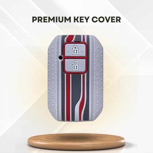 KEYCEPT Tristar Key Cover for Suzuki Swift, Dzire, Ertiga, Grand Vitara, Brezza, Fronx, Jimny, Ignis, Urban Cruiser, Rumion, Hyryder, E-Vitara 2 Button Smart Key with Keychain. (Type 2, Grey) - Image 4
