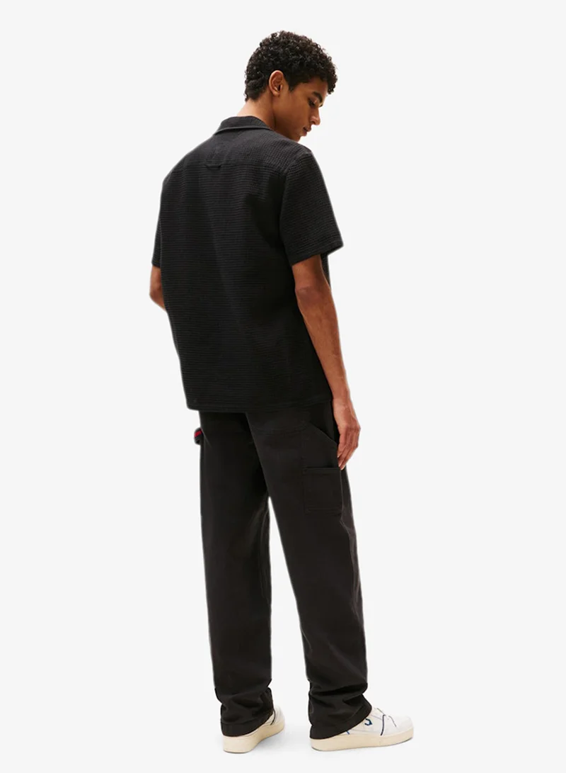 TOMMY JEANS Waffle Regular Fit Camp Shirt