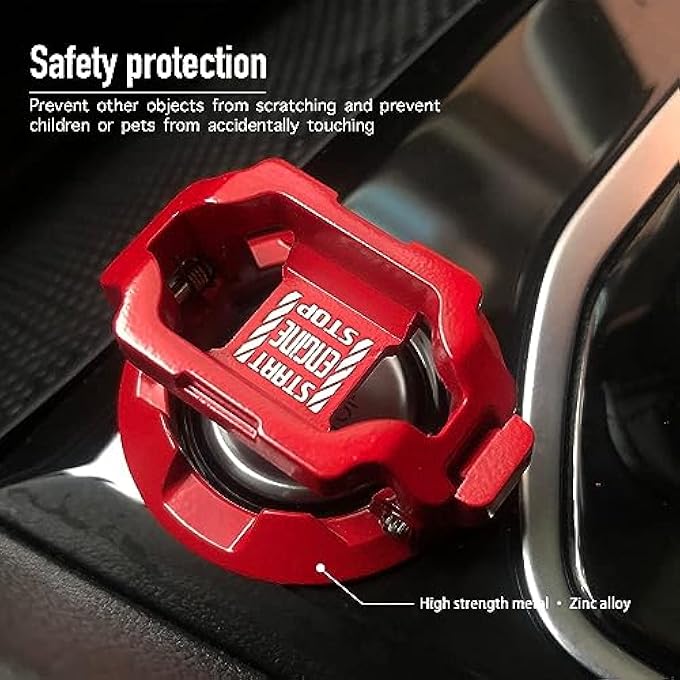 Langthering Push Start Button Cover Car Engine Start Stop Button Cover Protector Cool Car Accessories Interior Decor Sticker Motorcycle Key Ignition Switch Style 1 - Image 5