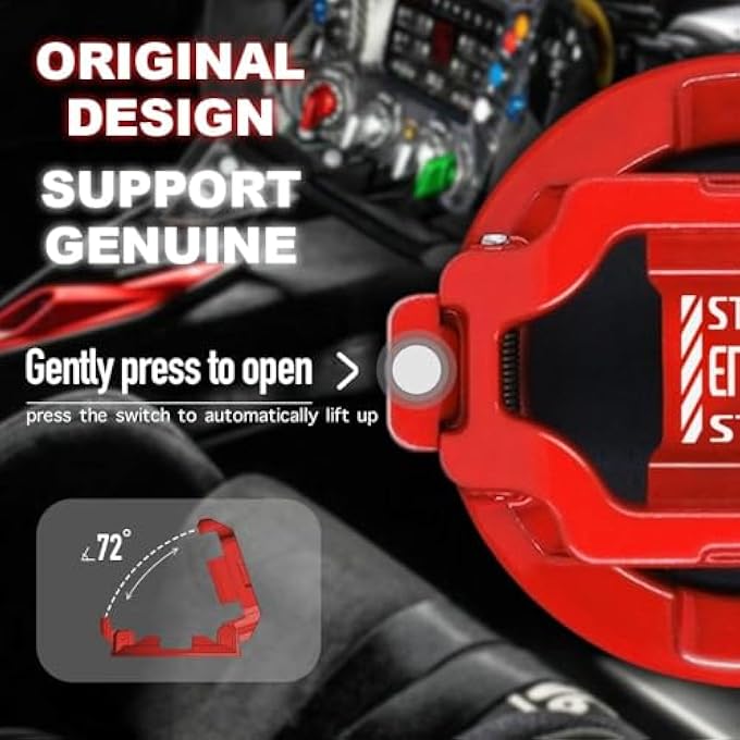 Langthering Push Start Button Cover Car Engine Start Stop Button Cover Protector Cool Car Accessories Interior Decor Sticker Motorcycle Key Ignition Switch Style 1 - Image 2