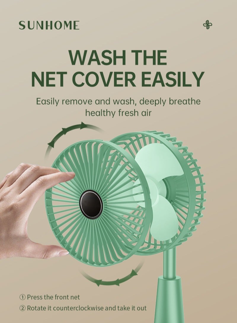 صن هوم 3 سرعات مروحة سطح مكتب صغيرة قابلة للتعديل 9 وات HH-195 أخضر - Image 4