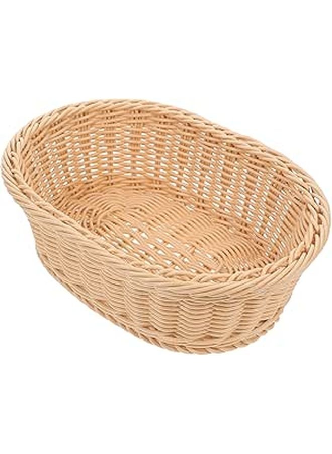 Medium Oval Woven Bread Fruit Basket 29x21x9 5cm Imitation Rattan Kitchen Countertop Organizer - Image 1
