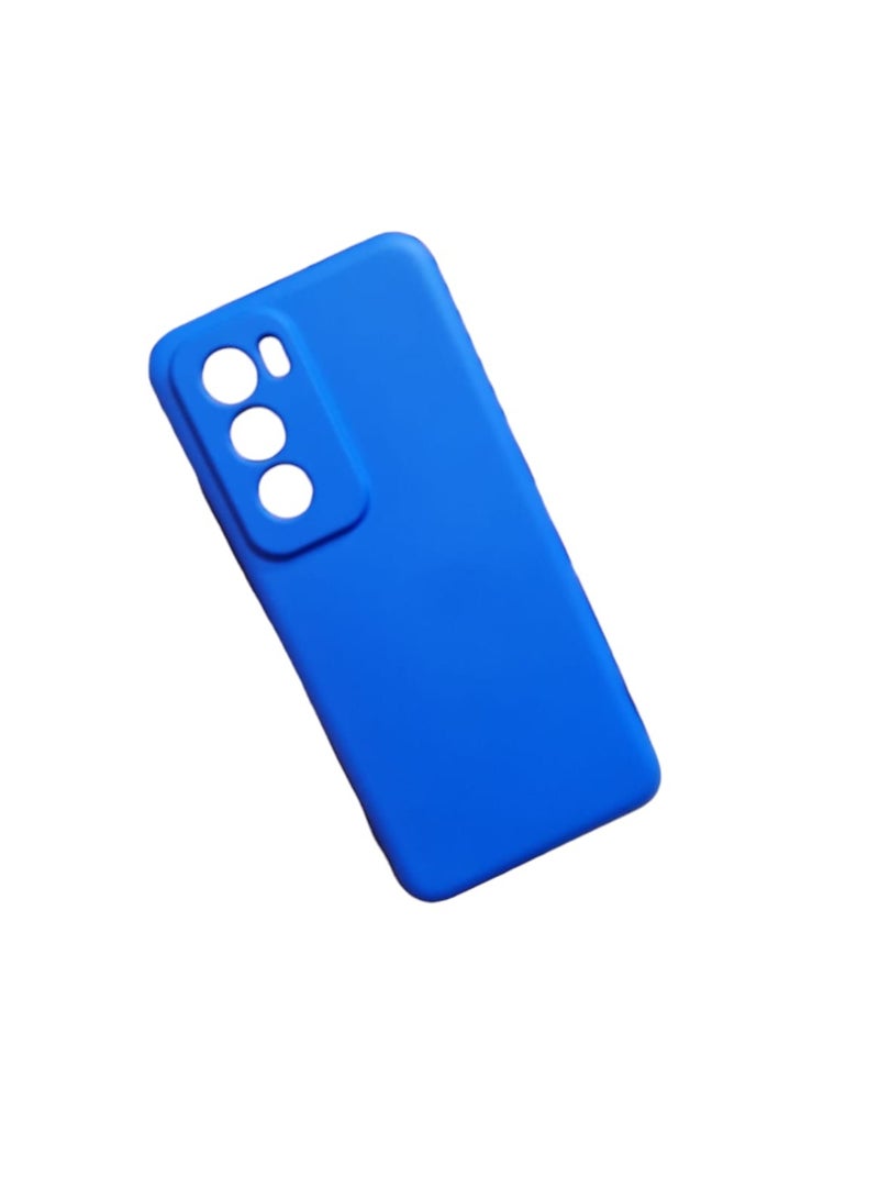 Oppo reno 12 pro 5G Case Cover Slim Fit Protective Design Ultra Matte Finish Camera Protection Bump Soft Silicone TPU Back Cove - Blue