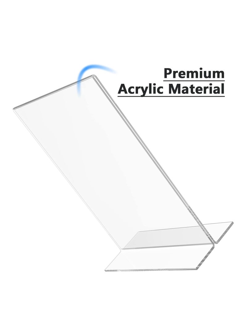 Slasa SLASA Acrylic Sign Holder 5x7 inches – Double Sided Clear Table Top Display Stand, Plastic Menu & Paper Sign Frame for Office, Store, Restaurant (12 Pack) - Image 3