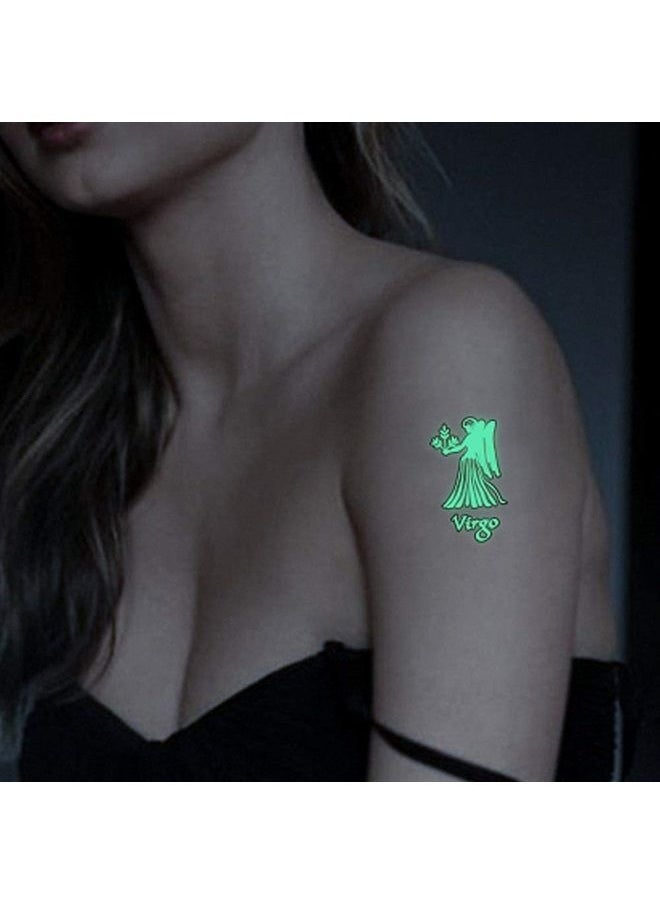 Rayberro - 20 Sheets Glow In Dark Temporary Tattoo Stickers, Luminous Fluorescent Tattoos Waterproof Fake Tattoo Body Art Water Transfer Stickers Fun For Party Festival Club Party Decoration Accessories DIY - Image 1