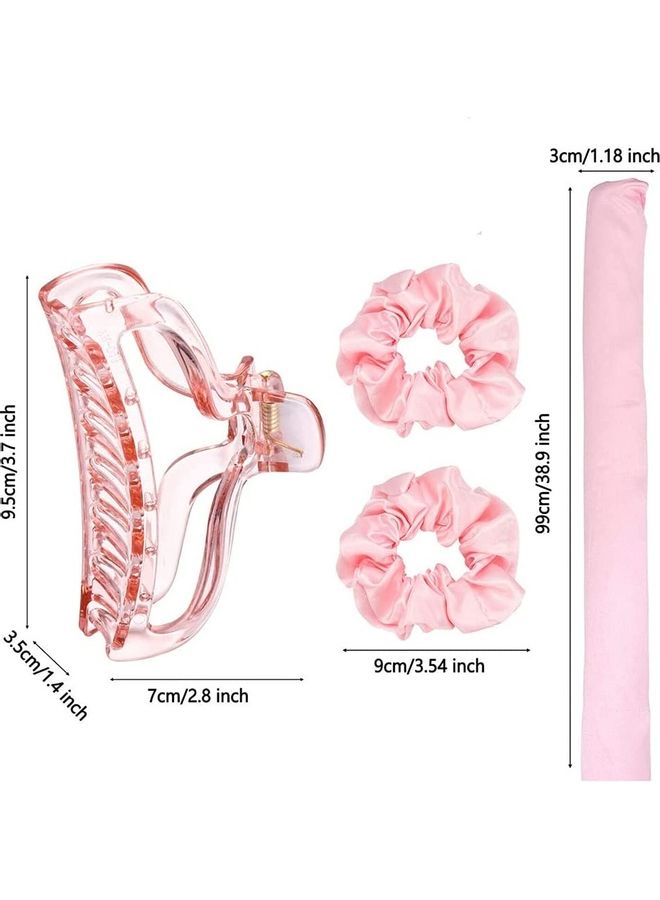 NIBEMINENT Heatless Hair Styling Ribbon Set Brown - Image 2