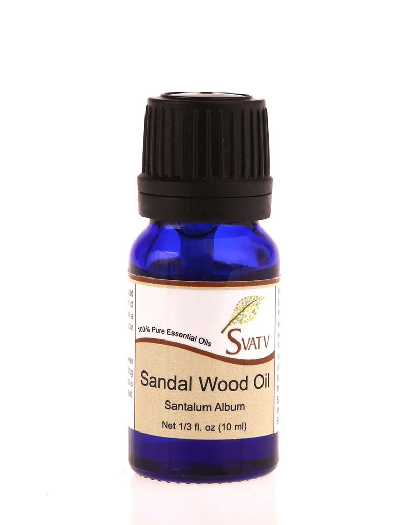 SVATV Sandalwood Essential Oil for Yoga Massage & Therapeutic Grade, Boost Uplifted Mood & Room Fragrance Oil for Diffuser, Aromatherapy Oils, DIY Personal Care - 10ml - Image 1