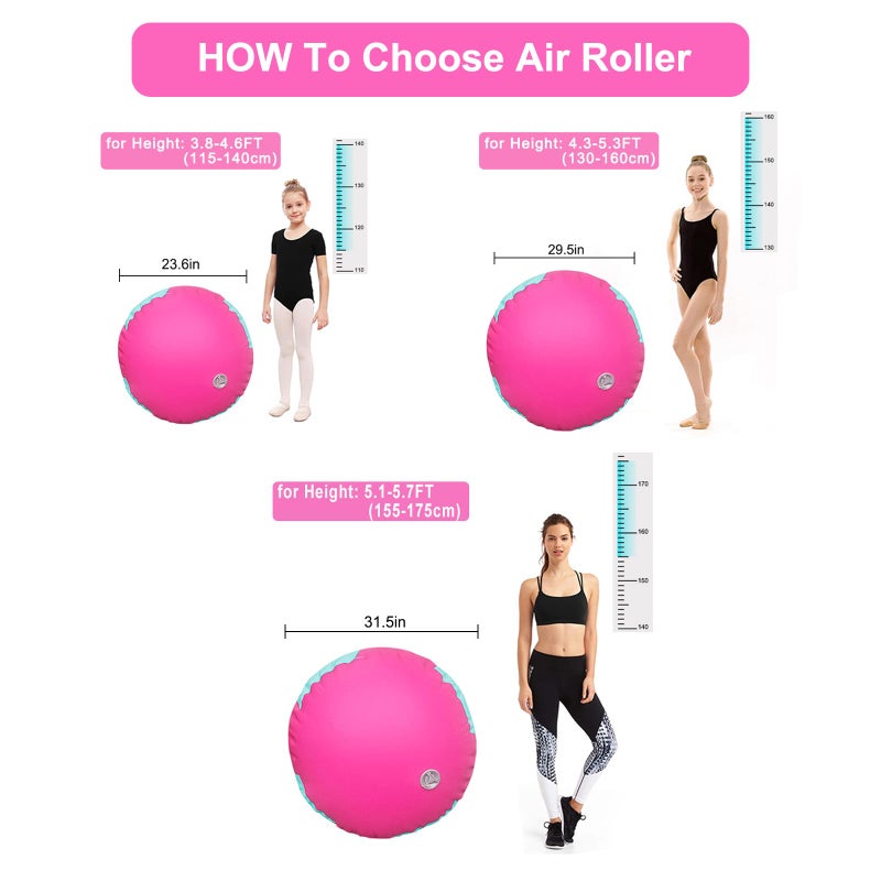 AWSUM Gymnastics Tumbling Equipment Barrel Inflatable Air Roller Thicken Octagon Mat back Handspring Trainer for Cheerleading Training Home Use, Without pump - Image 3