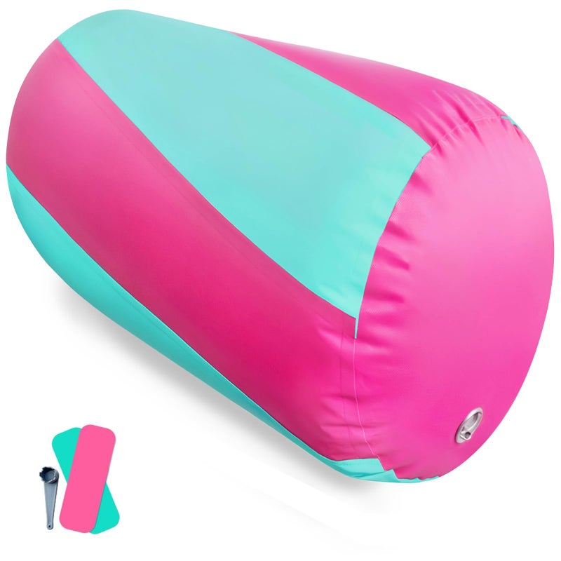 AWSUM Gymnastics Tumbling Equipment Barrel Inflatable Air Roller Thicken Octagon Mat back Handspring Trainer for Cheerleading Training Home Use, Without pump - Image 1