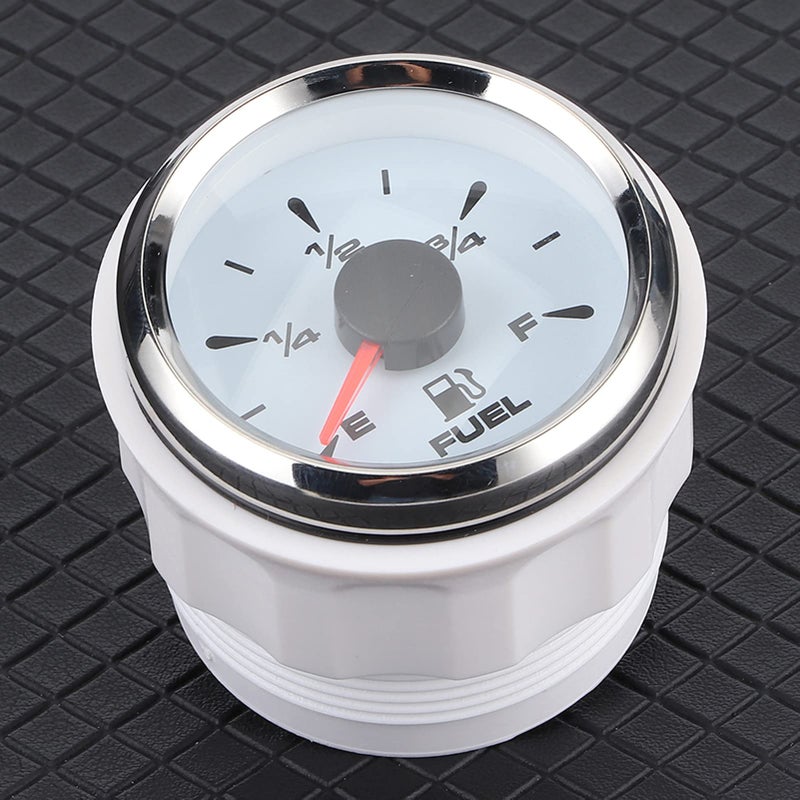Digital Fuel Level Gauge 2in 190ohm With 8 Color Backlight For 12V 24V White Dial Silver Cover - Image 4