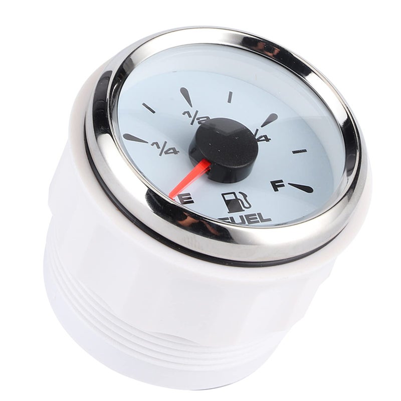 Digital Fuel Level Gauge 2in 190ohm With 8 Color Backlight For 12V 24V White Dial Silver Cover - Image 3