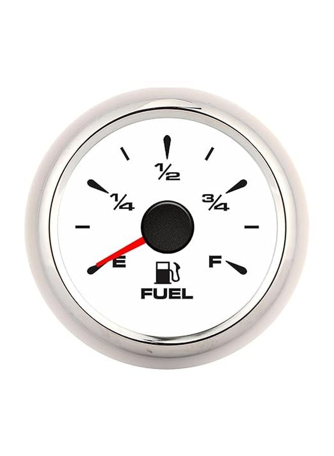 Digital Fuel Level Gauge 2in 190ohm With 8 Color Backlight For 12V 24V White Dial Silver Cover - Image 1