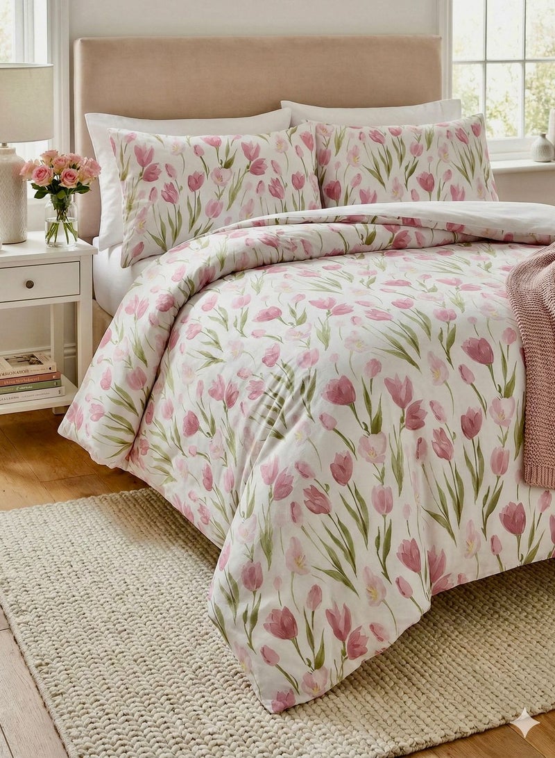 يارلن-كيس لحاف بسوستة، 220*240 سم، تصميم بينك لوتس