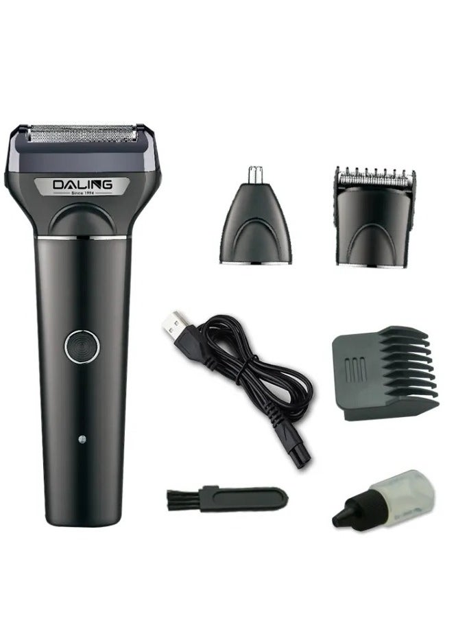 Daling DL-9103 3 In 1 Rechargeable Hair Clipper Shaver Beard Styling Hair Removal Machine for Men – Precision Trimmer, Multifunction Grooming Kit, Cordless Electric Razor with USB Charging – Black, Perfect for Haircut, Beard, and Body Grooming - Image 4