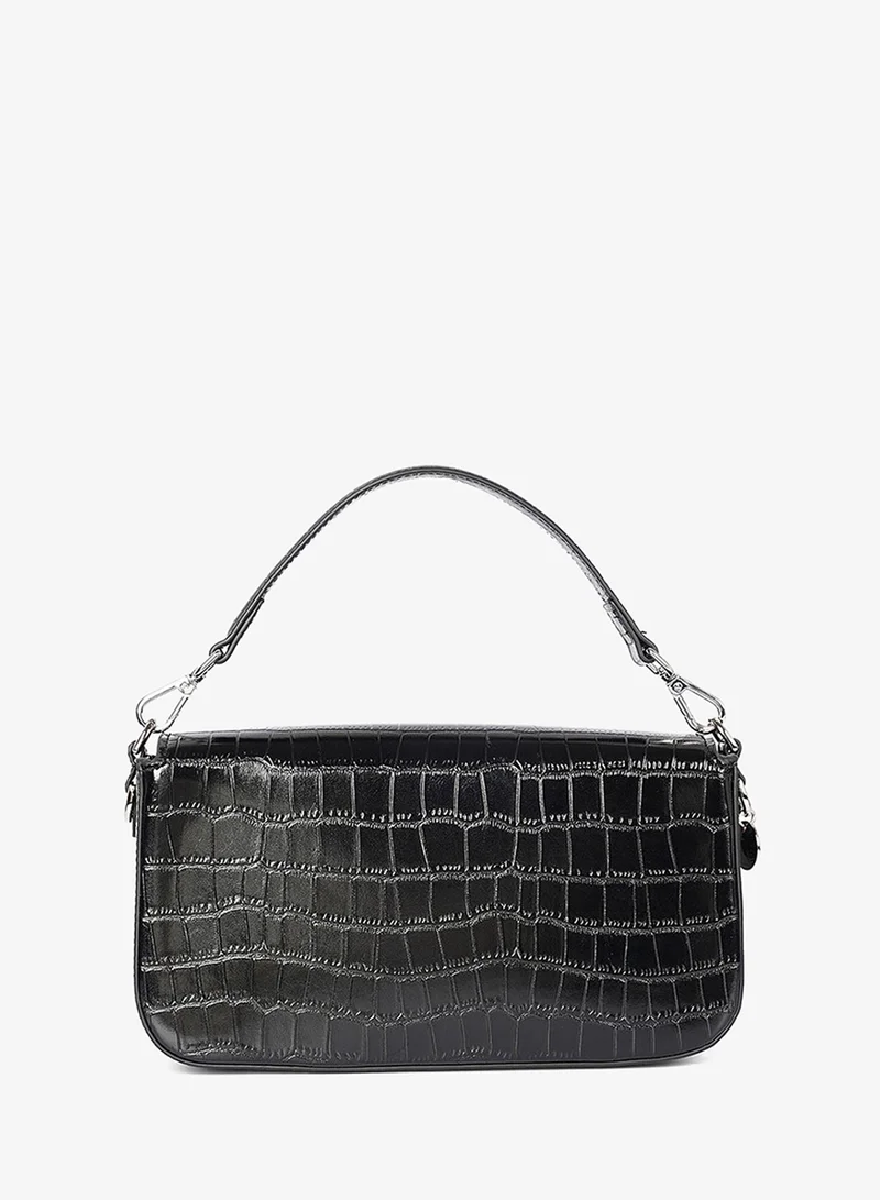 Cuple Croc-embossed, baguette-style purse