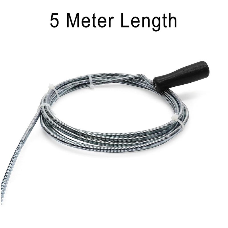 MEZON MEZON Drain Unblocker Wire Rod Flexible Spring Cleaner Snake Plunger Heavy Duty Waste Pipe Hair Removal Dirt Cleaning Tool Clog Remover for Home Kitchen Washbasins Tub Sink Shower Basins (3 Meter)  - Image 2