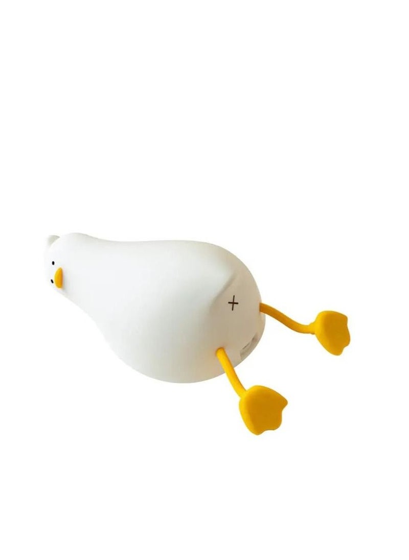 Biumart Lying Flat Duck Silicone Cute Table Lamp Touch Control Smart Night Light With Timer Children Gift LED Lie Flat Duck Lamp