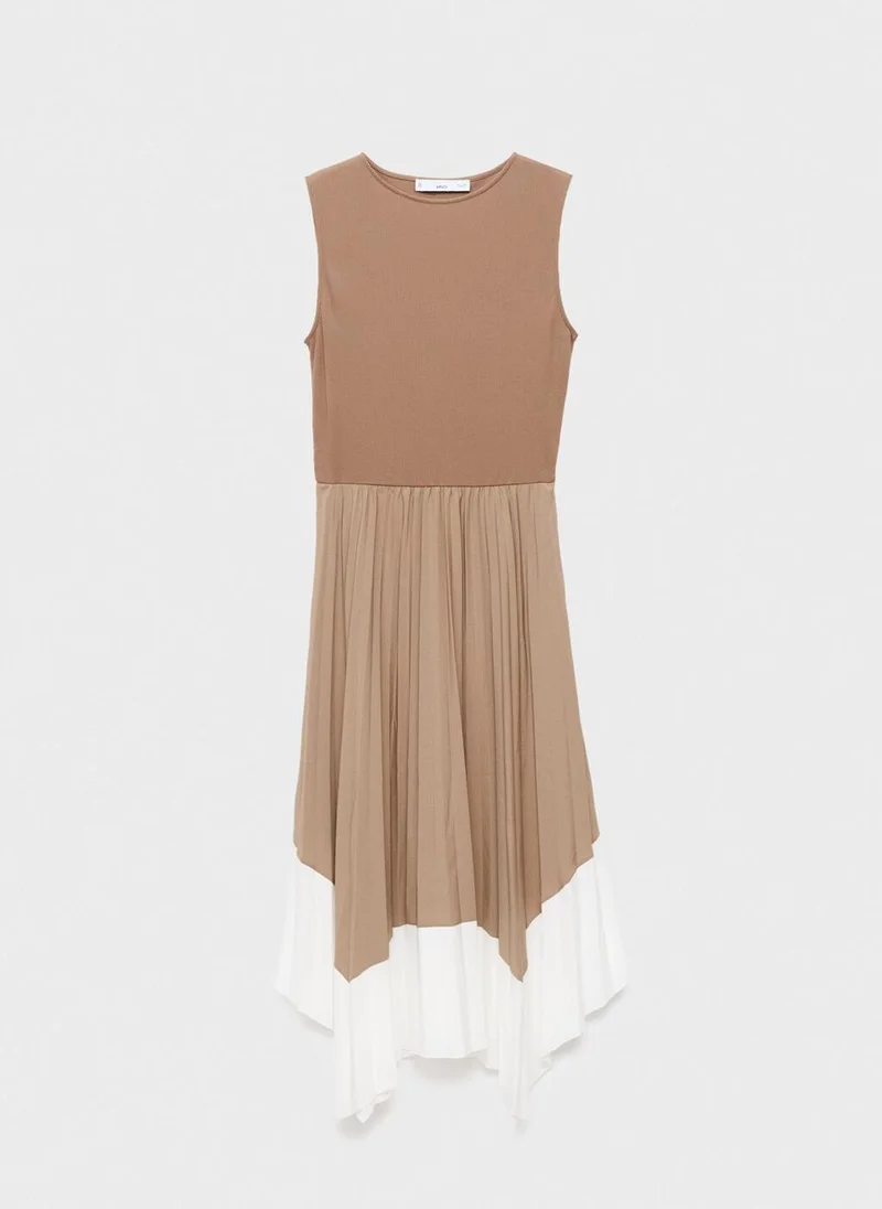 MANGO Combined pleated dress