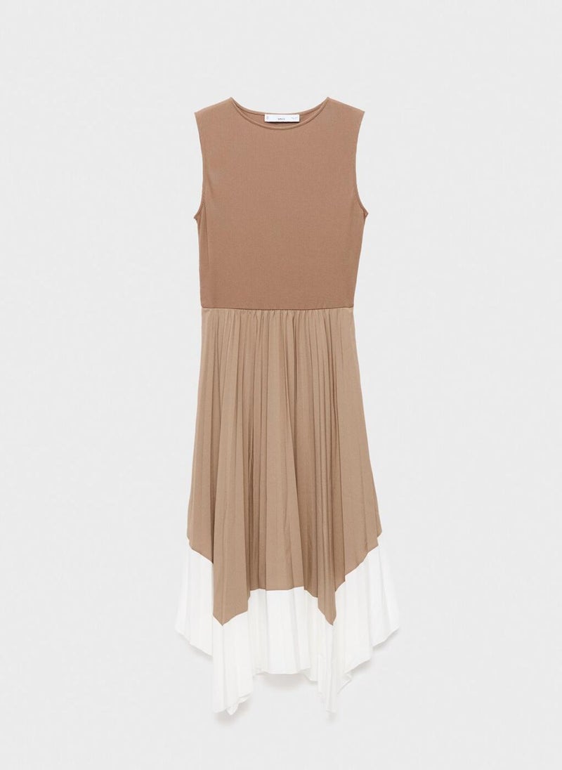 MANGO Combined pleated dress  - Image 1