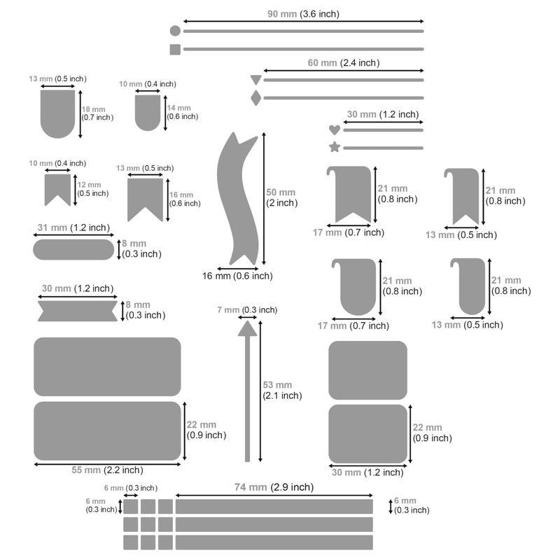 Aleks Melnyk No.62 Metal Stencil for Bullet Journaling, Makeselife Stencil Bookmark, Planning, Banners, Lines, Lists, Planner Stamps, Habit Tracker, Dot Journal Stencil for Diary, Template, Scrapbook - Image 3