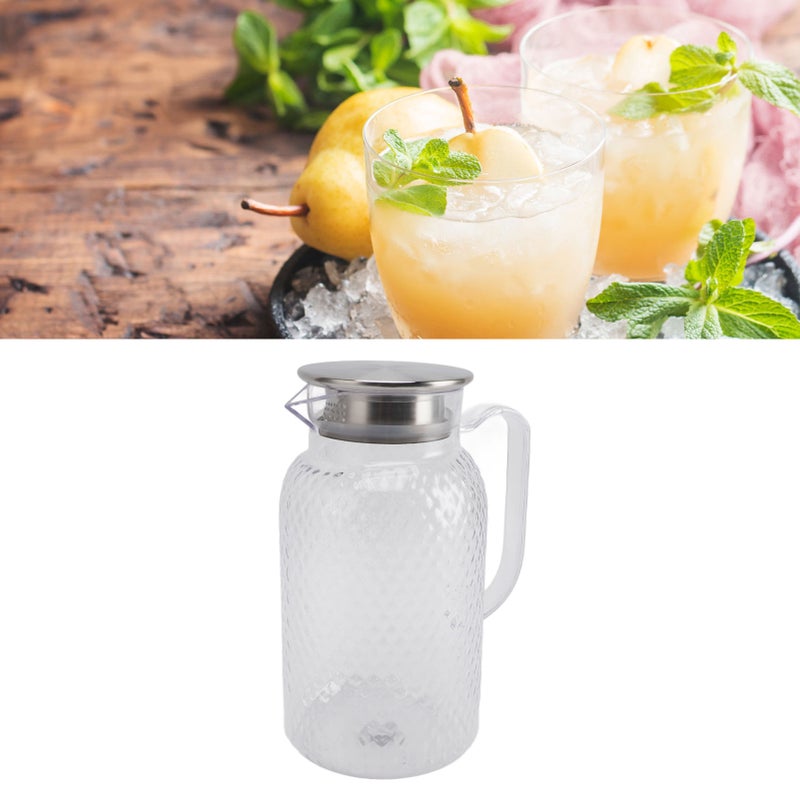 Water Pitcher with Lid and Handle 1500ml Acrylic Heat Resistant Clear Water Kettle Jug for Lemonade Milk Ice Tea Cold Or Hot Beverages Style 4 - Image 3