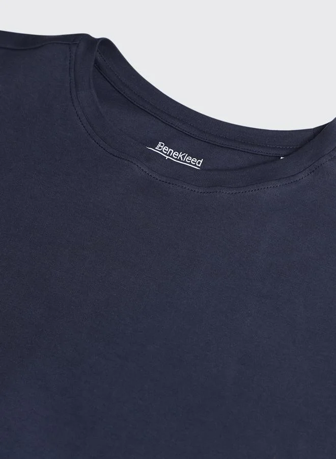 Styli Women Navy Solid Relaxed Fit T-Shirt By Bene Kleed