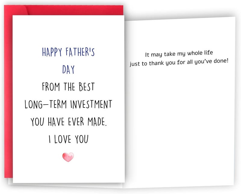 HEJOYN Fathers Day Card Gifts for Dad, Father Day Gift from Daughter Son Kids, Happy Father's Day Card, Father's Day Gift Idea for Men Him, Gifts For Dad Who Wants Nothing - Image 1