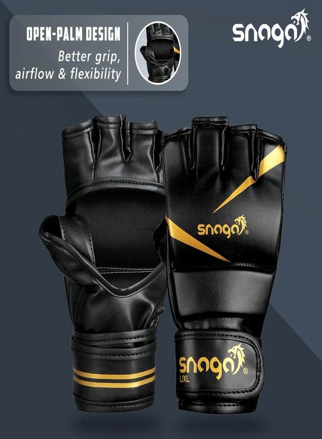 Snaga Martial Arts Training Gloves - MMA Gloves with Thich Pad and Adjustable Wristband for Protection and Comfort | All in One Kickboxing, MMA, Boxing, Street Fight, Mitts Gloves (S) - Image 3