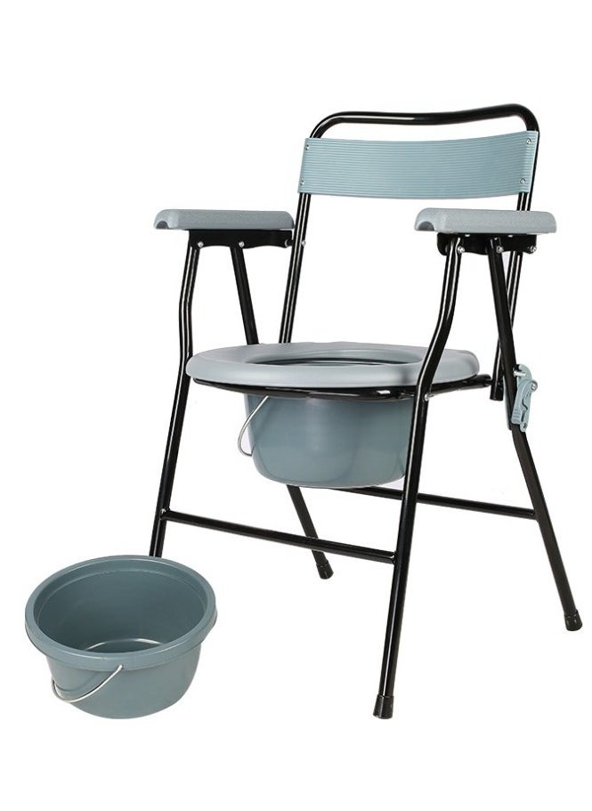 Generic - Folding toilet chair, comfortable shower chair, toilet seat, toilet chair for the disabled, shower seat for pregnant women and the elderly, portable and foldable toilet rack, comfortable and portable bathroom chair - Image 1