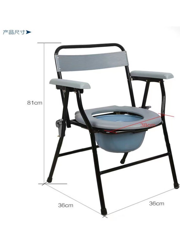 Generic - Folding toilet chair, comfortable shower chair, toilet seat, toilet chair for the disabled, shower seat for pregnant women and the elderly, portable and foldable toilet rack, comfortable and portable bathroom chair - Image 1
