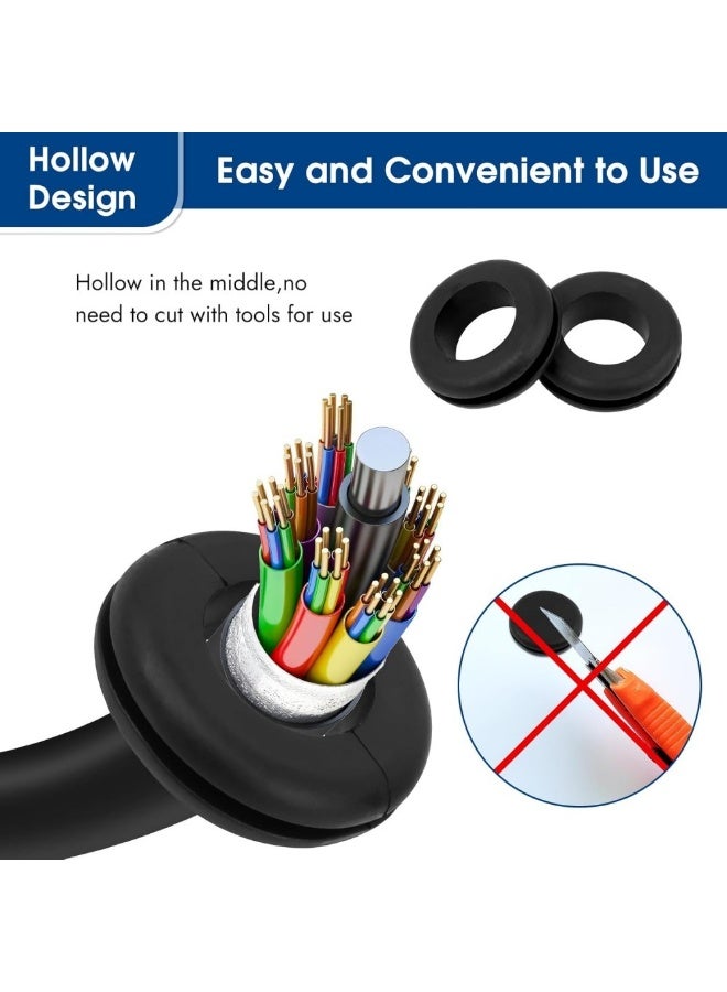 200Pcs Hollow Rubber Grommet Kit, Firewall Hole Plug Assortment Gaskets for Wiring, Wire, Automotive, Firewall, Sheet Metal, Hardware Repair - Image 3