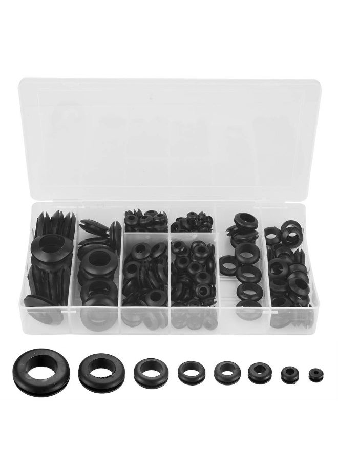 200Pcs Hollow Rubber Grommet Kit, Firewall Hole Plug Assortment Gaskets for Wiring, Wire, Automotive, Firewall, Sheet Metal, Hardware Repair - Image 1